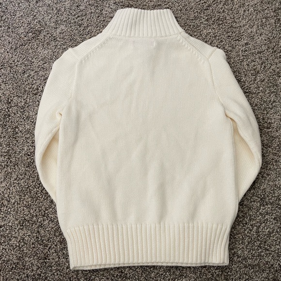 NWT Boy’s Youth Polo Ralph Lauren Quarter Zip Sweater Cream Size M 10-12 - Picture 5 of 5
